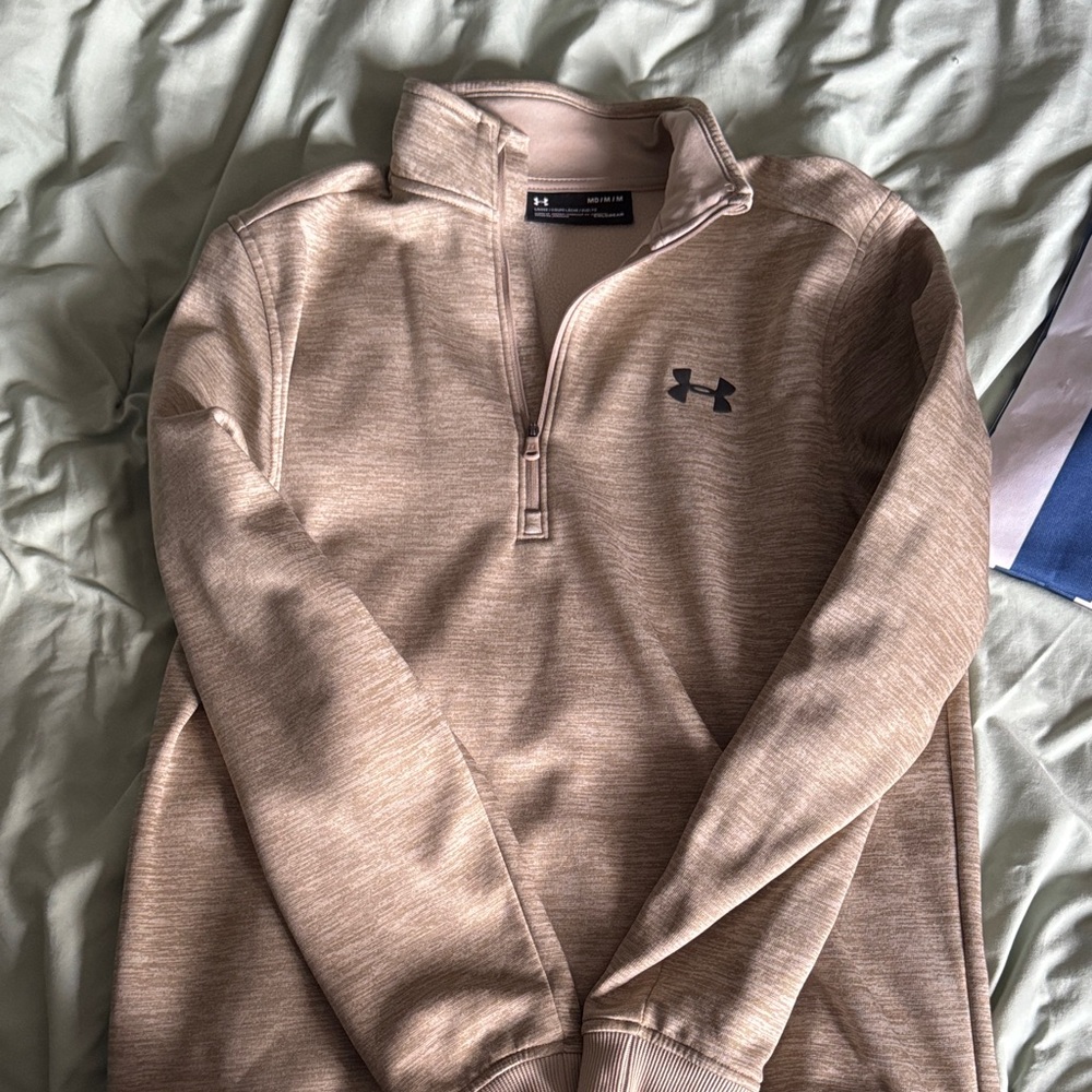 Under Armour Heathered Light Taupe 1/4 Zip Pullover